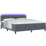vidaXL Box Spring Krevet s Madracem & LED Tamno Siva 180x200 cm Baršun | shoptok.hr