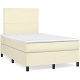  Boxspring - Krevet s oprugama i madracem krem 120x200 cm od umjetne kože - Krema 120 x 200 cm Gladak dizajn | shoptok.hr