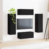  Set TV komoda Zidne 4 pcs Crna Konstruirano drvo | shoptok.hr