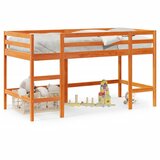 The Living Store Otroški pograd z lestvijo voščeno rjav 90x190 cm trdna borovina - Otroški Pograd, (21577038) Cene
