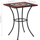 In 3-dijelni bistro set s keramičkim pločicama boja cigle i bijeli | shoptok.hr