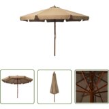  The Living Store Zunanji senčnik z lesenim drogom 330 cm taupe - Senčnik, (21743767) Cene