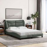  Posteljni okvir z LED lučkami temno siv 140x190 cm tkanina | Shoptok.si