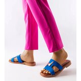  Leyra Blue Flat Sandals | Shoptok.si