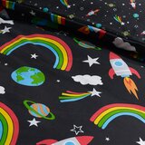 Catherine Lansfield Črna otroška posteljnina za zakonsko posteljo 200x200 cm Rainbow Rockets – | Shoptok.si