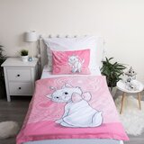 Jerry Fabrics Rožnata bombažna otroška posteljnina za otroško posteljico 100x135 cm Marie Cat – | Shoptok.si