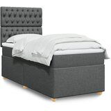  The Living Store Box spring postelja z vzmetnico temno siva 80x200 cm blago - Box Spring Postelja, (21457979) Cene