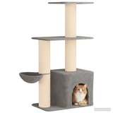  Mačje drvo s sisalnim postoljima za grebanje Svjetlosiva 133 cm | shoptok.hr