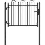  Ogradna vrata DRONTEN 100 x 75 cm Metal Crna Može se zaključati | shoptok.hr