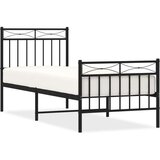 Metalni okvir kreveta uzglavlje i podnožje crni 75x190 cm | shoptok.hr