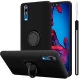 Cadorabo Ohišje, združljiv s Huawei v tekoči črni barvi - zaščitni pokrov iz fleksibilnega silikona TPU z obročem, (20590042) | Shoptok.si