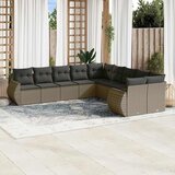 Maison Chic Seti vrtnega pohištva - Vrtna garnitura - Vrtni pohištvo set 10-delna z blazinami sv. siv poli ratan, (21815030) | Shoptok.si