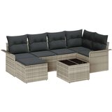 vidaXL 7 delni vrtni kavč set z blazinami siva poli ratan | Shoptok.si