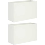  Vrtna saksija 2 kom. Bijela 80 x 30 x 40 cm Čelična vrata | shoptok.hr