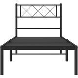 Metalni Kovinski posteljni okvir z vzglavjem črn 100x190 cm | Shoptok.si