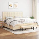  The Living Store Box spring postelja z vzmetnico krem 200x200 cm blago - Box Spring Postelja, (21514864) Cene