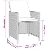  5-dijelni vrtni blagovaonski set od poliratana sivi Siva 109 cm table length | shoptok.hr