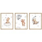 Dječje slike u setu 3 kom 30x40 cm Teddy Bear