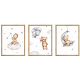 knor Otroške slike v kompletu 3 ks 30x40 cm Teddy Bear Cene