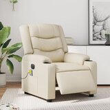 vidaXL električni masažni naslanjač krem umetno usnje | Shoptok.si