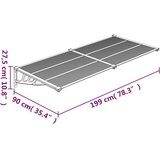  Nadstrešnica za vrata crna 199x90 cm polikarbonatna | shoptok.hr
