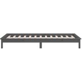  LED okvir za krevet sivi 100 x 200 cm od masivnog drva | Eponuda.com