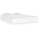 The Living Store Posteljni okvir bel iz trdnega lesa 135x190 cm - Posteljni Okvir, (21526759) | Shoptok.si