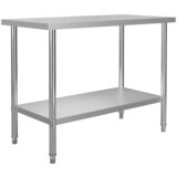 vidaXL Kuhinjski radni stol 120 x 60 x 85 cm od nehrđajućeg čelika Cijene