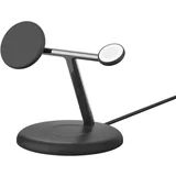 MagSafe Qi2 15W 3-v-1 polnilna postaja za iPhone / AirPods / Apple Watch, Črna / Srebrna, (5000065633)