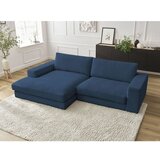 Bobochic Paris Tamno plava kutna garnitura od samta (s lijevim kutom/s ležaljkom) Leonard – | shoptok.hr