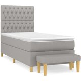 Kreveta s oprugama i madrac svjetlosivi 90x200cm tkanina | shoptok.hr