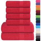 vidaXL Komplet brisač 6-delni rdeča 360 gsm 100% bombaž, (21822874) | Shoptok.si