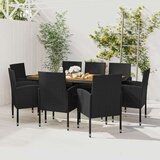  9-dijelni vrtni blagovaonski set od poliratana crni | shoptok.hr