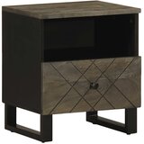  Noćni ormarić crni 40 x 33 x 46 cm od masivnog drva manga | shoptok.hr