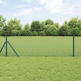 vidaXL zavarena žičana ograda s 13 pilona Zelena 0.5x50 m čelik | shoptok.hr