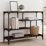 Maison Chic konzolna miza - miza ob steni dimljen hrast 100x30x75 cm inženirski les, (21786116) | Shoptok.si
