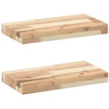  Plutajuće police 2 kom 40x20x4 cm Neobrađeno puno drvo akacije | shoptok.hr