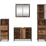 vidaXL Komplet pohištva za kopalnico 4 pcs Star les 80 x 33 x 60 cm | Shoptok.si