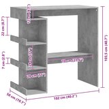  Barski stol sa stalkom boja betona 100 x 50 x 101,5 cm drveni | shoptok.hr