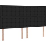  Krevet S LED lampica s uzglavljem Crna 160 x 200 cm tkanina | shoptok.hr