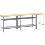  Set radnog stola 3 pcs Bež i siva Čelik s prahom premazan | shoptok.hr
