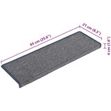  Prostirke za stepenice 15 kom 65x21x4 cm svijetlo sive i plave pravokutne rubove | shoptok.hr