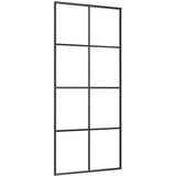  Klizna vrata crna 90 x 205 cm od stakla ESG i aluminija | shoptok.hr