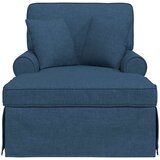  Naslonjač z krilom z blazino Modra 91 x 157 x 91 cm blago, (5000133044) | Shoptok.si