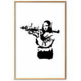  Plakat - Banksy Mona Lisa with Rocket Launcher 40x60 Zlatni okvir s margom | shoptok.hr