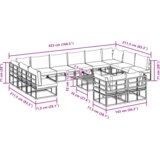 vidaXL Vrtna sedežna garnitura 13 pcs Črna 70 x 70 x 32 cm Aluminij | Shoptok.si