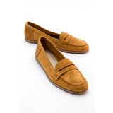 LuviShoes F02 Women's Mustard Suede Flats | Shoptok.si