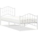 Metalni okvir kreveta s uzglavljem i podnožjem bijeli 80x200 cm | shoptok.hr
