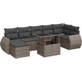 Maison Chic Seti vrtnega pohištva - Vrtna garnitura - Vrtni pohištvo set 8-delna z blazinami siv poli ratan, (21799355) | Shoptok.si