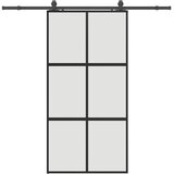  Klizna vrata s priborom crna 102,5 x 205 cm kaljeno staklo | Eponuda.ba